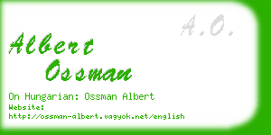 albert ossman business card